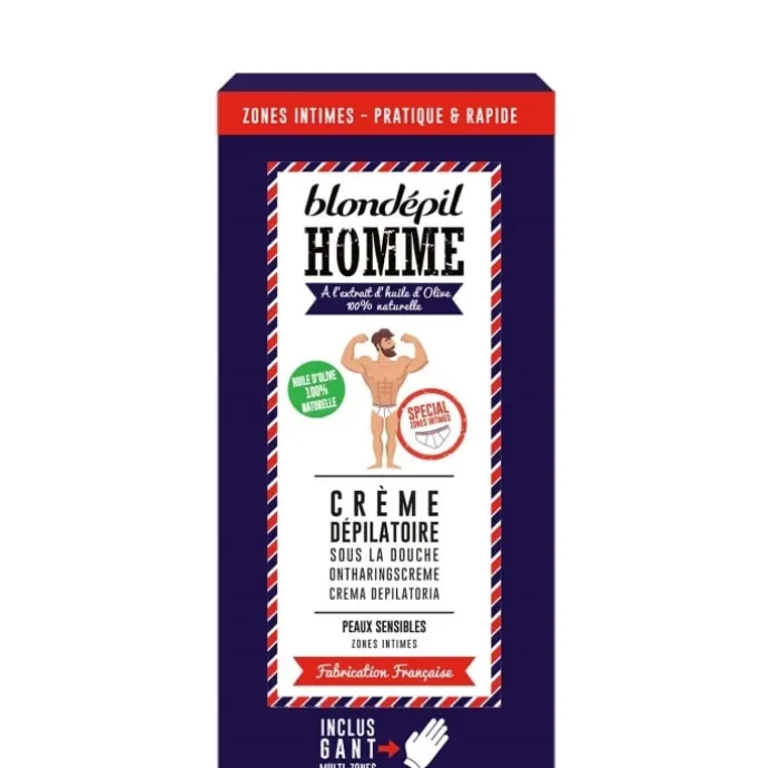 Blondépil Homme Crème Dépilatoire Sous la Douche - Zone Intimes
