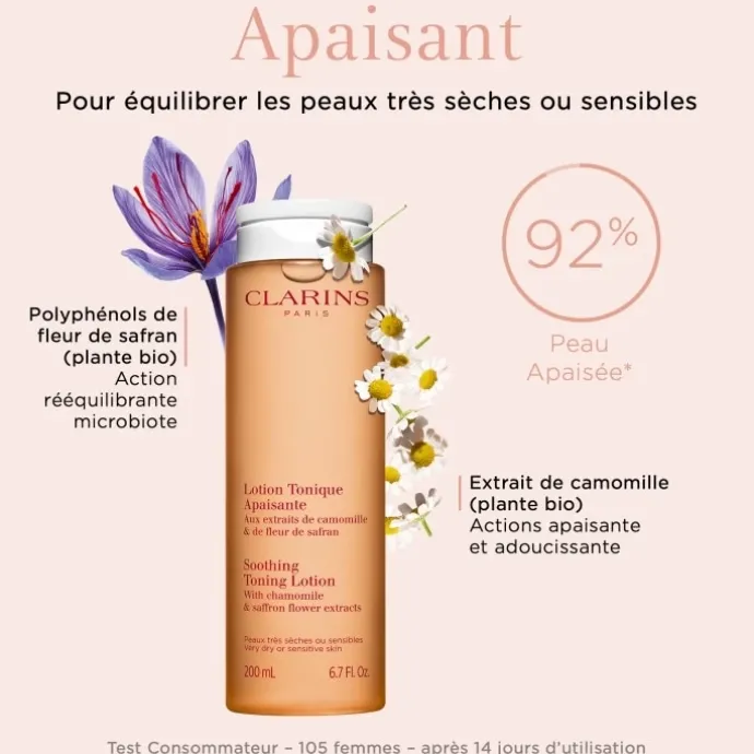 CLARINSLotion Tonique Apaisante Peaux Très Sèches ou Sensibles