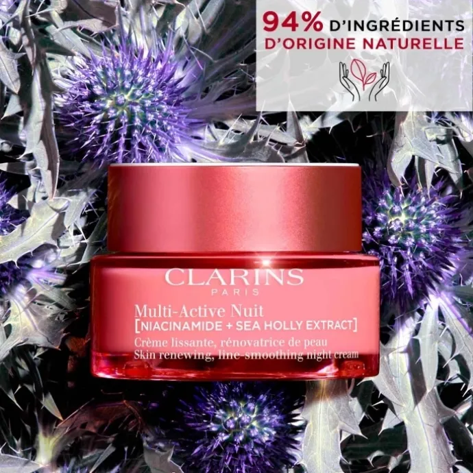 CLARINSMulti-Active Nuit Crème lissante, rénovatrice de peau – Peaux sèches