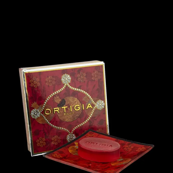 Ortigia SiciliaMelograno Assiette en Verre & Savon