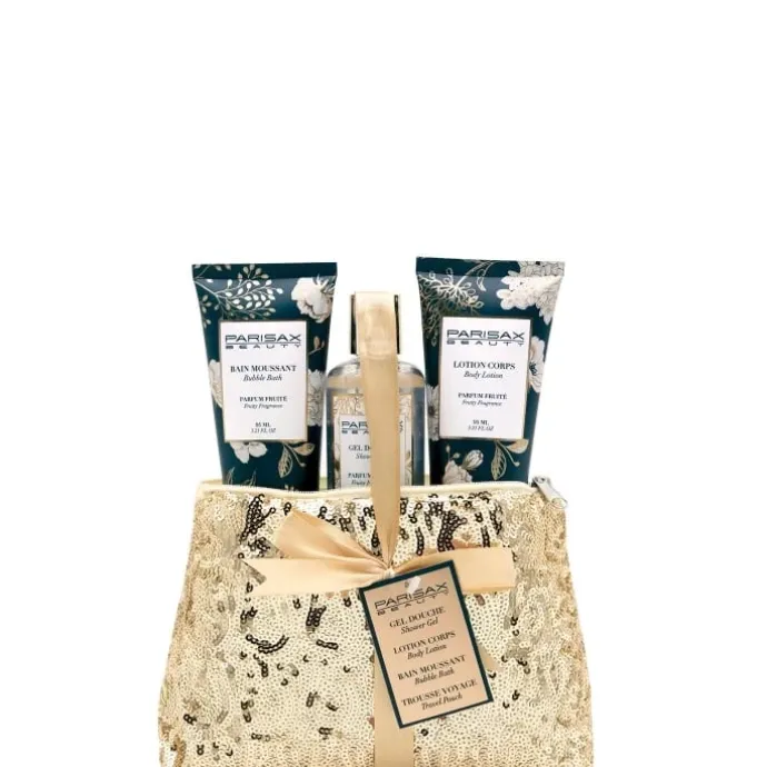 ParisaxTrousse Voyage Gel Douche Lotion Corps Bain Moussant Coffret Soin