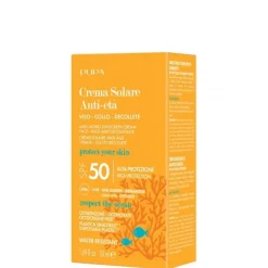 PupaCrème Solaire Anti-Âge SPF 50                 Visage, Cou & Décolleté Haute Protection UVA - UVB - Infrarouges