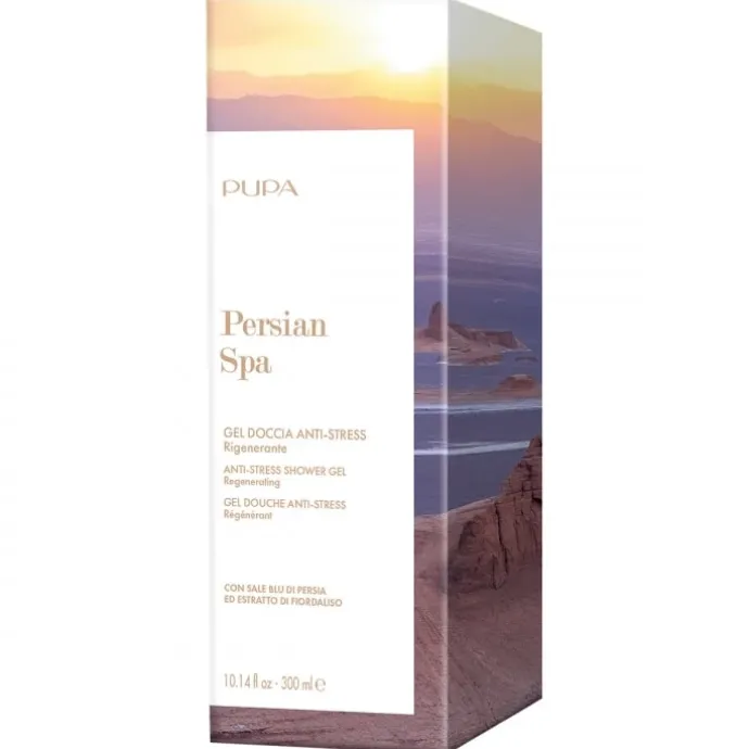 PupaPersian Spa Gel Douche Anti-Stress A Base de Sel Bleu de Perse et d’Extrait de Bleuet