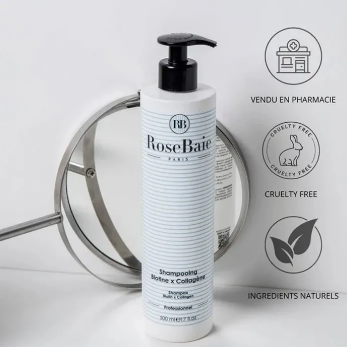 RoseBaie ParisBiotine x Collagène Shampooing Reparation, Pousse et Reconstruction