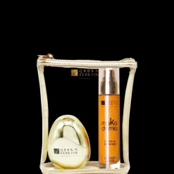 Urban KeratinMakadamia Pochette Huile Pailletée et Brosse Dorée